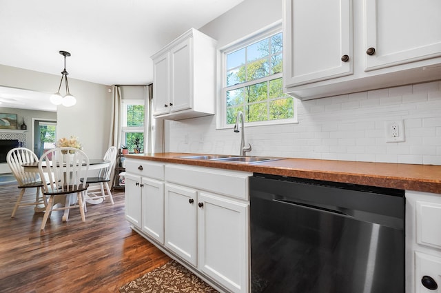 7353 Selma Pike, South Charleston, OH 45368 - kitchen featuring dishwashing machine, a sink, plenty of natural light, and dark wood-style floors