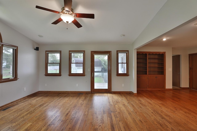 6070 Barberry Holw, Columbus, OH 43213 - unfurnished room with vaulted ceiling, wood finished floors, ceiling fan, and baseboards