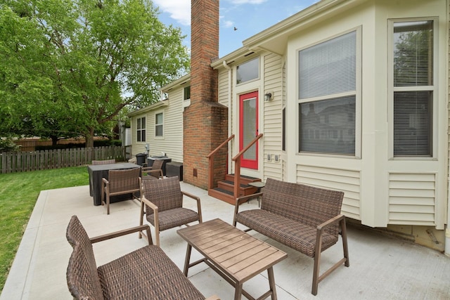890 Brockwell Dr, Westerville, OH 43081 - view of patio with entry steps, outdoor lounge area, and fence