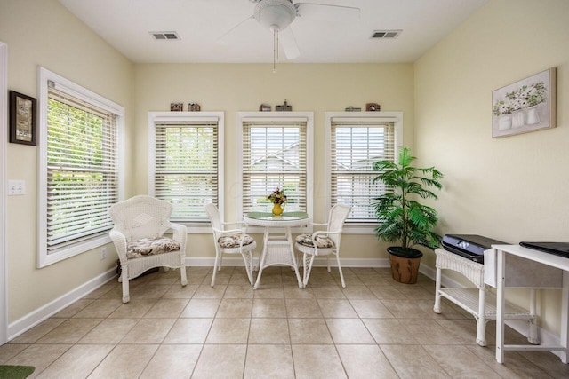 4 Claire Ct, Circleville, OH 43113 - sitting room with a ceiling fan, baseboards, and light tile patterned flooring