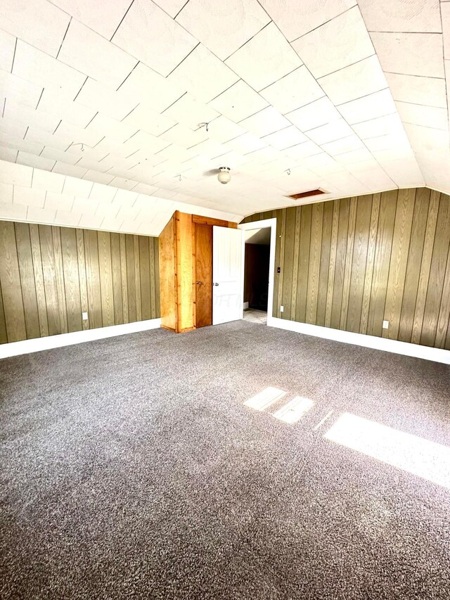 619 Sugar St, Marion, OH 43302 - additional living space featuring carpet flooring, baseboards, and wooden walls