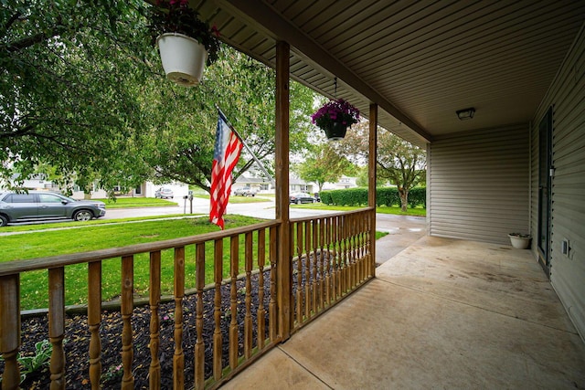 5039 Lee Rd, South Bloomfield, OH 43103 - view of patio / terrace with a porch and a residential view