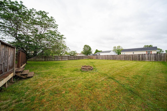 5039 Lee Rd, South Bloomfield, OH 43103 - view of yard featuring a fire pit