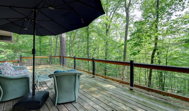 1160 Flathead Ln, Sugar Grove, OH 43155 - wooden deck with a forest view