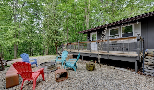 1160 Flathead Ln, Sugar Grove, OH 43155 - view of yard with an outdoor fire pit and a deck