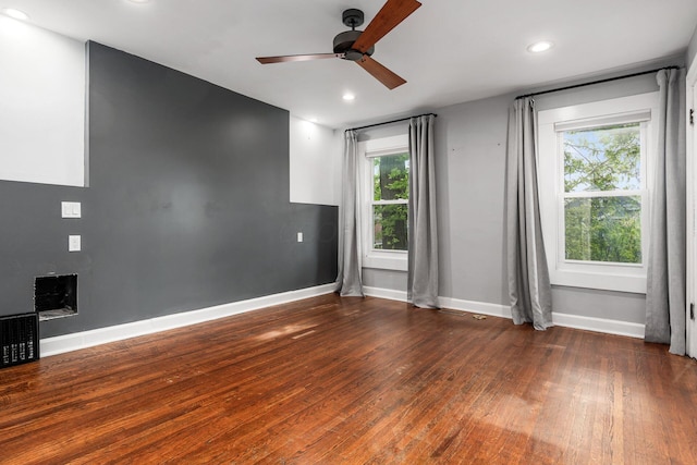 1369 Meadow Rd, Columbus, OH 43212 - spare room with a ceiling fan, wood finished floors, baseboards, and recessed lighting
