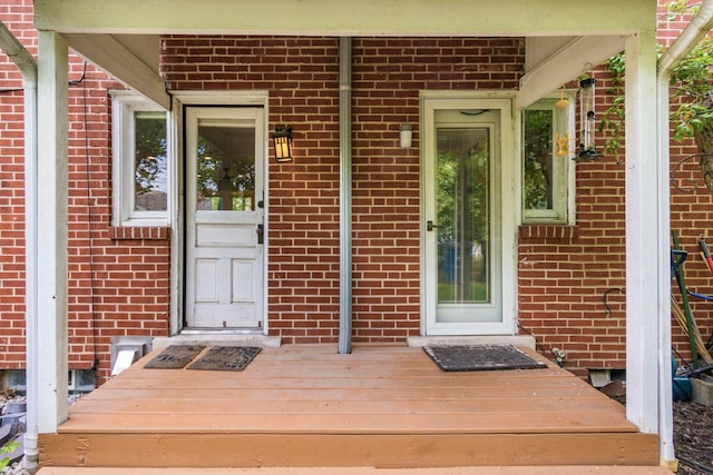 1369 Meadow Rd, Columbus, OH 43212 - view of exterior entry featuring brick siding