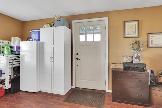 7677 Opossum Run Rd, London, OH 43140 - entryway with dark wood finished floors