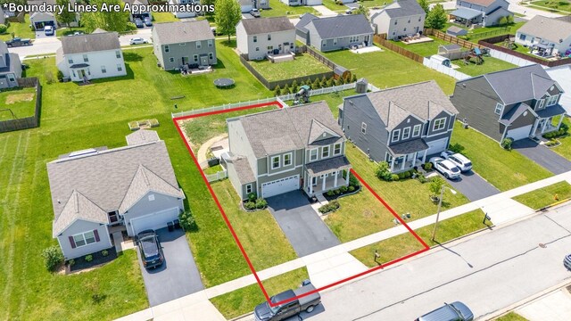 331 Hardwood Ave, Circleville, OH 43113 - aerial view of residential area featuring property boundaries highlighted
