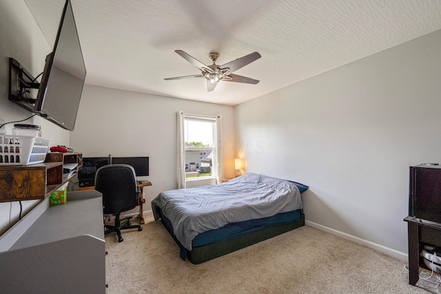 331 Hardwood Ave, Circleville, OH 43113 - bedroom featuring carpet flooring, a desk, baseboards, and ceiling fan