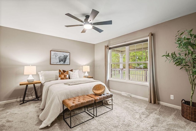 8950 Woodhaven Rd, Johnstown, OH 43031 - bedroom featuring baseboards, carpet flooring, and ceiling fan