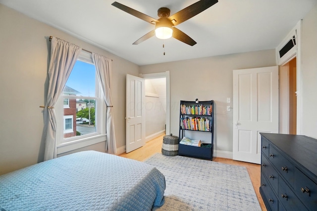 1545 Westwood Ave, Columbus, OH 43212 - bedroom featuring light wood-style floors, baseboards, and ceiling fan