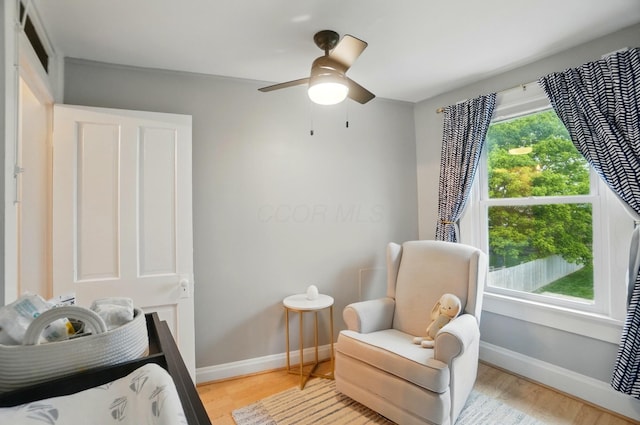 1545 Westwood Ave, Columbus, OH 43212 - bedroom with baseboards, light wood-style flooring, and a ceiling fan