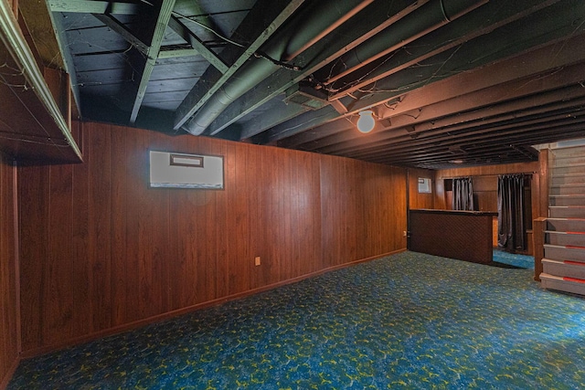 832 Oxley Rd, Columbus, OH 43212 - finished below grade area with wood walls and carpet floors