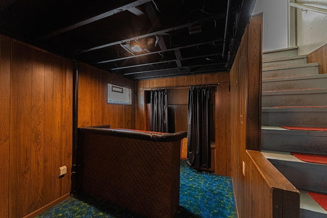832 Oxley Rd, Columbus, OH 43212 - bar area with wooden walls and stairs