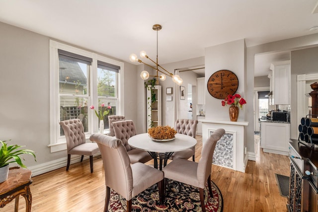 1105 Say Ave, Columbus, OH 43201 - dining space featuring light wood-style flooring, plenty of natural light, and baseboards