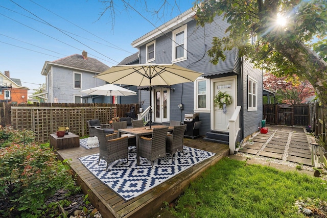 1105 Say Ave, Columbus, OH 43201 - back of house with a wooden deck, outdoor dining space, and entry steps