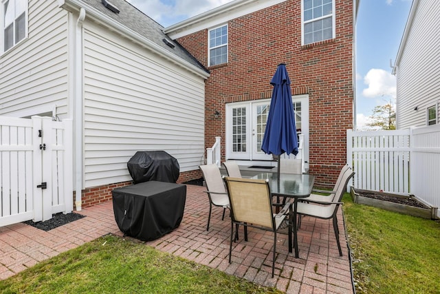 5119 Butterworth Green Dr, New Albany, OH 43054 - view of patio with grilling area, french doors, and outdoor dining space