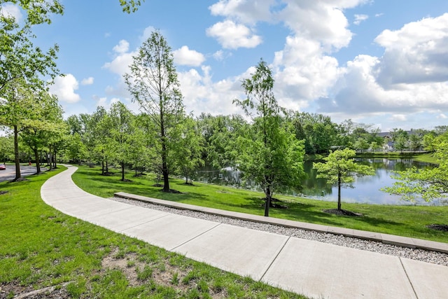 5119 Butterworth Green Dr, New Albany, OH 43054 - view of property's community with a water view, a yard, and view of scattered trees