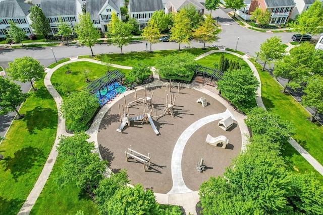 5119 Butterworth Green Dr, New Albany, OH 43054 - aerial perspective of suburban area featuring a recreational park