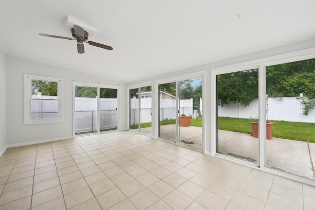 3368 Pine Valley Rd, Columbus, OH 43219 - unfurnished sunroom with lofted ceiling and a ceiling fan