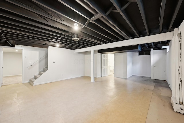 3368 Pine Valley Rd, Columbus, OH 43219 - finished basement with stairs and baseboard heating