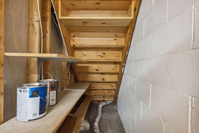 view of storage area