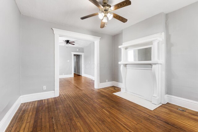 1165 Wager St Unit 1165-1167, Columbus, OH 43206 - spare room with a ceiling fan, hardwood / wood-style flooring, and baseboards