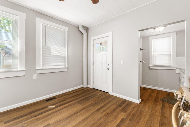 1165 Wager St Unit 1165-1167, Columbus, OH 43206 - foyer entrance with wood finished floors, plenty of natural light, ceiling fan, and baseboards
