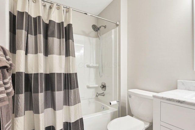 4712 Shalers Dr Unit 54A, Columbus, OH 43228 - bathroom featuring toilet, vanity, and shower / tub combo with curtain