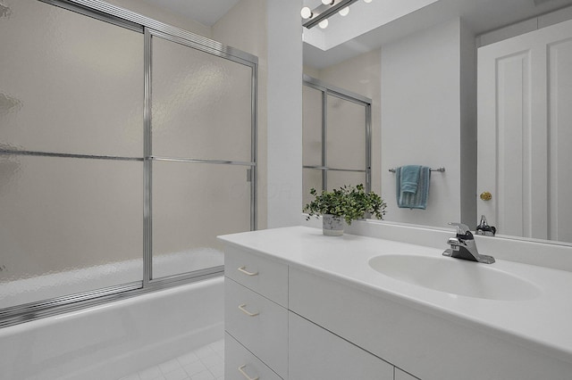 8259 Spruce Needle Ct, Columbus, OH 43235 - full bath featuring vanity, shower / bath combination with glass door, and tile patterned flooring