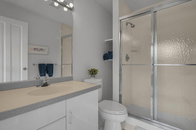 8259 Spruce Needle Ct, Columbus, OH 43235 - bathroom with a shower stall, toilet, and vanity