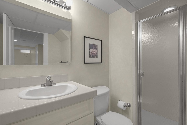 8259 Spruce Needle Ct, Columbus, OH 43235 - bathroom with a shower stall, toilet, and vanity