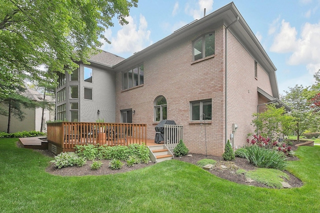 8259 Spruce Needle Ct, Columbus, OH 43235 - rear view of house with a yard and a wooden deck
