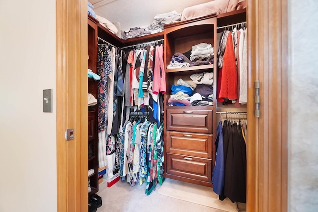 view of walk in closet