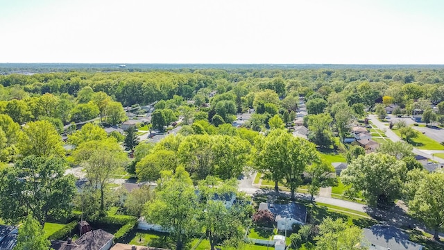1469 Sandalwood Pl, Columbus, OH 43229 - aerial perspective of suburban area with a heavily wooded area