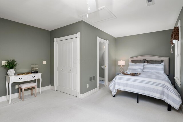 1042 Neil Ave, Columbus, OH 43201 - bedroom featuring carpet, baseboards, a closet, and attic access