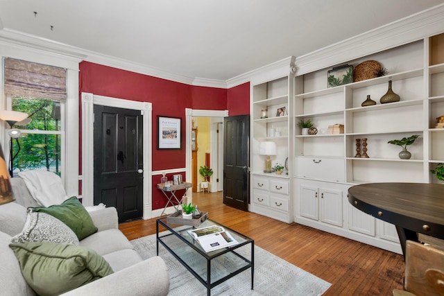 1042 Neil Ave, Columbus, OH 43201 - living room featuring ornamental molding and light wood-style flooring