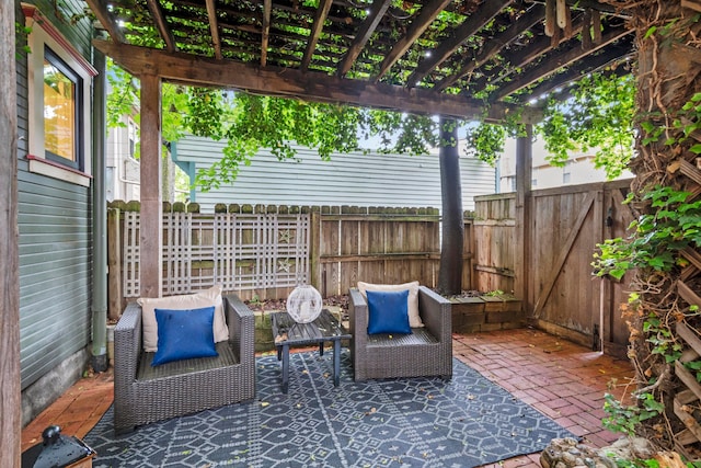 1042 Neil Ave, Columbus, OH 43201 - view of patio featuring fence and a pergola