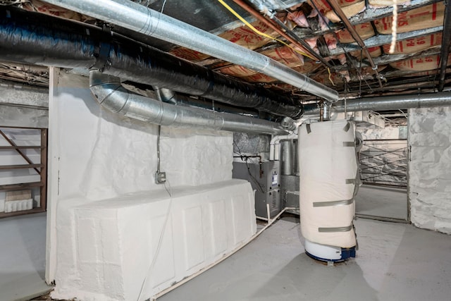 1042 Neil Ave, Columbus, OH 43201 - unfinished below grade area featuring secured water heater and heating unit