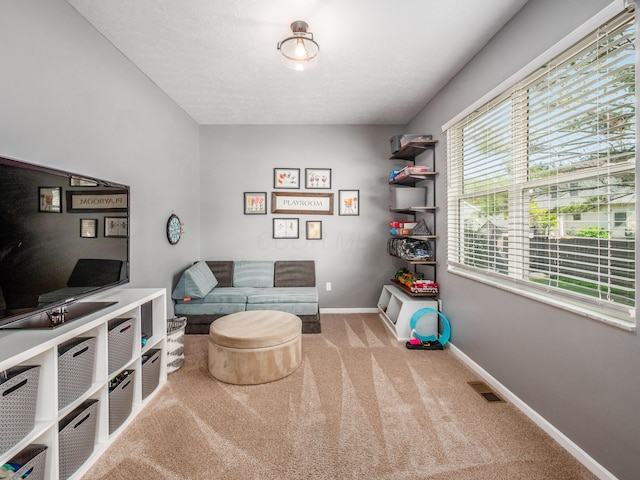 4710 Helmsbridge Ct, Grove City, OH 43123 - living area featuring carpet floors and baseboards