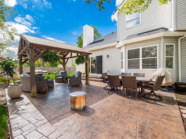 4710 Helmsbridge Ct, Grove City, OH 43123 - view of patio with a gazebo, an outdoor living space, fence, and outdoor dining space