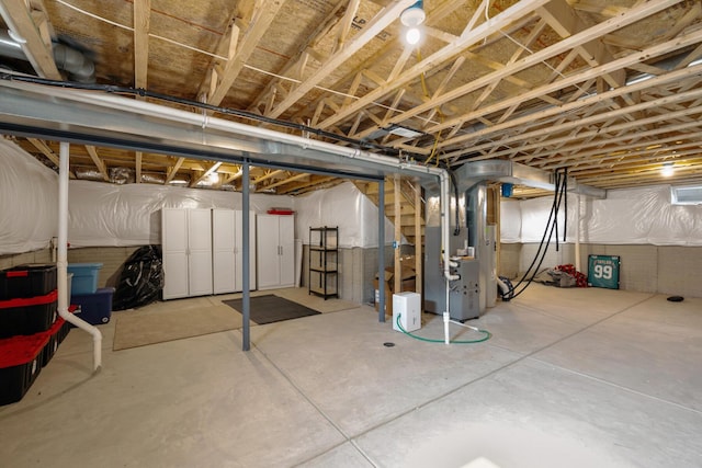 249 Rochdale, Delaware, OH 43015 - unfinished below grade area featuring heating unit and stairs