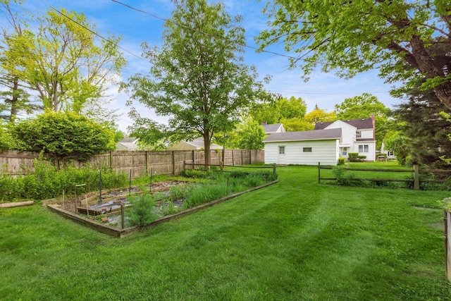 view of yard featuring a garden