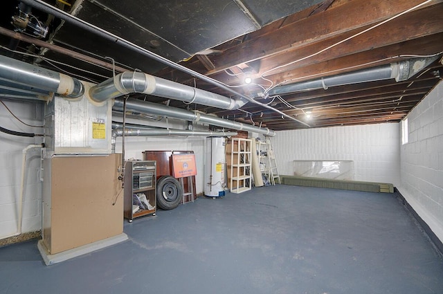 1306-1308 Wilson Ave, Columbus, OH 43206 - unfinished below grade area featuring water heater and concrete block wall