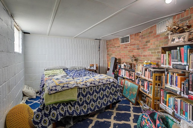 1306-1308 Wilson Ave, Columbus, OH 43206 - bedroom with concrete block wall