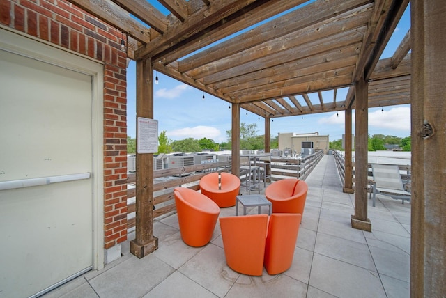 view of patio featuring exterior kitchen