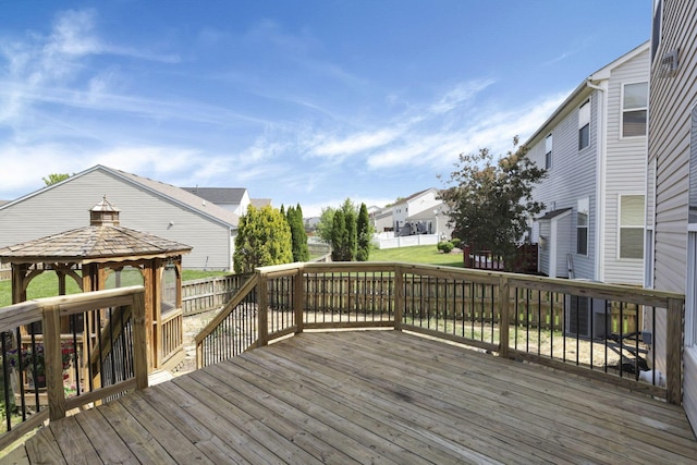 3907 Winding Path Dr, Canal Winchester, OH 43110 - wooden deck featuring a gazebo and a residential view