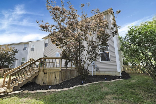 3907 Winding Path Dr, Canal Winchester, OH 43110 - back of house with stairs and a wooden deck