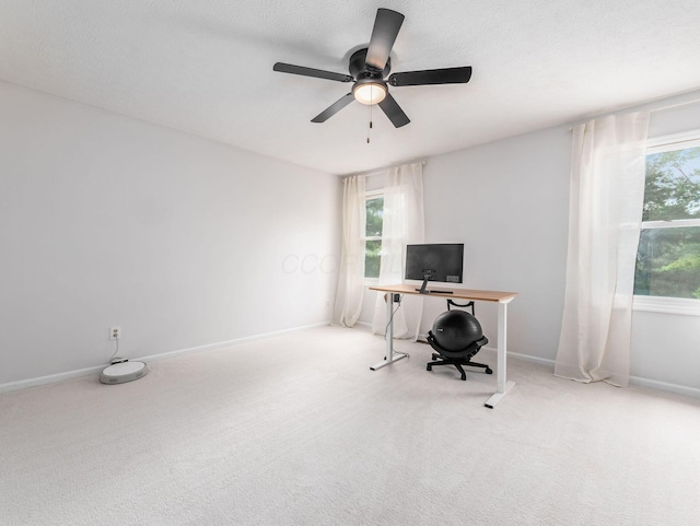 1249 Sea Shell Dr, Westerville, OH 43082 - office with carpet floors, ceiling fan, and baseboards